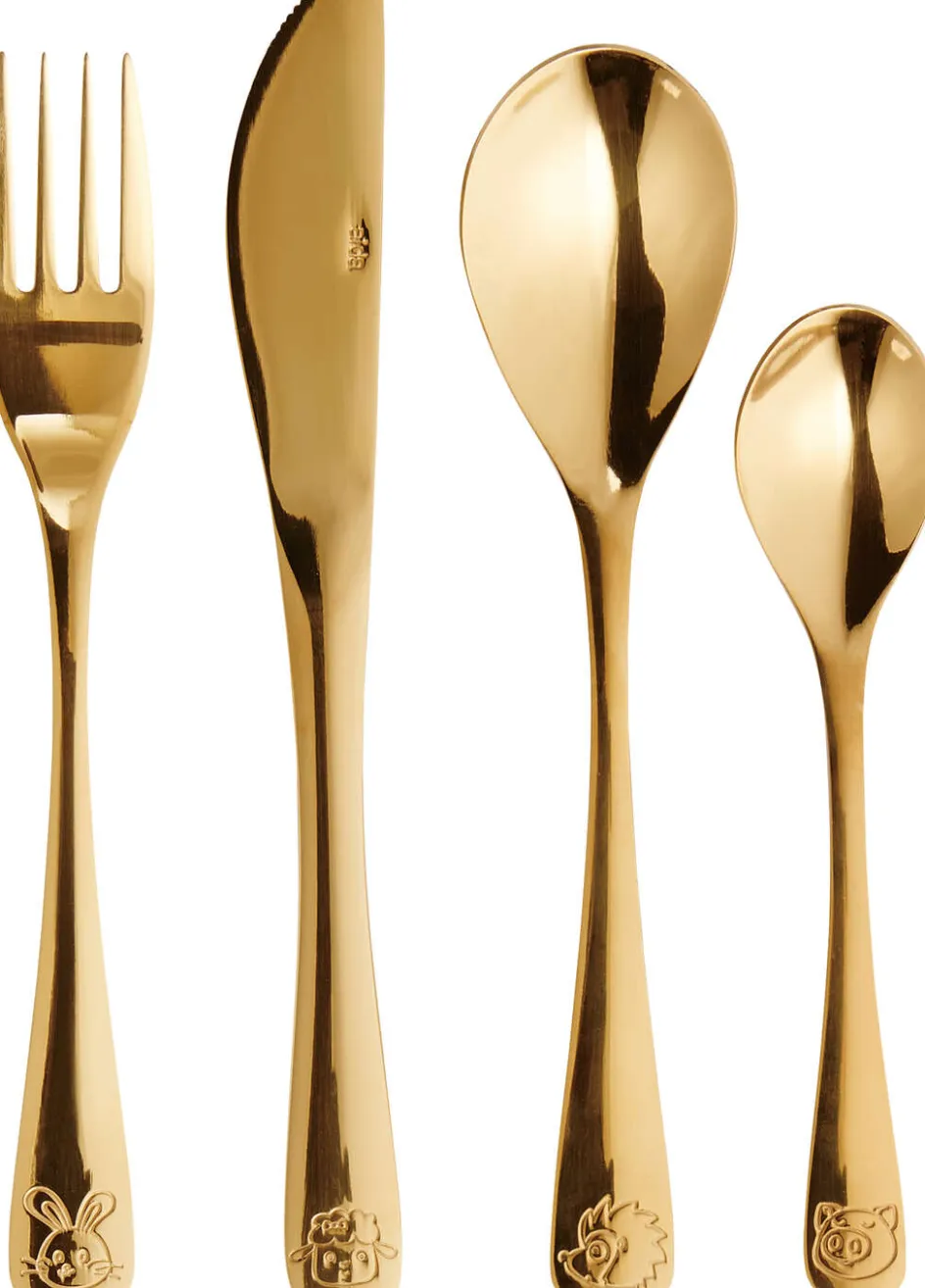 aida Atelier Mini Børnebestik 4 Dele, Guld