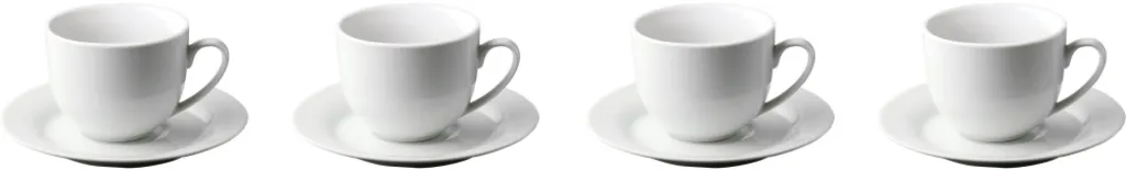 Online Café Kaffekop 4 stk. 22 cl, Hvid Kopper