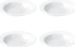 Online Café Suppetallerken 4 stk. 22 cm, Hvid Tallerkensæt|Dybe Tallerkener