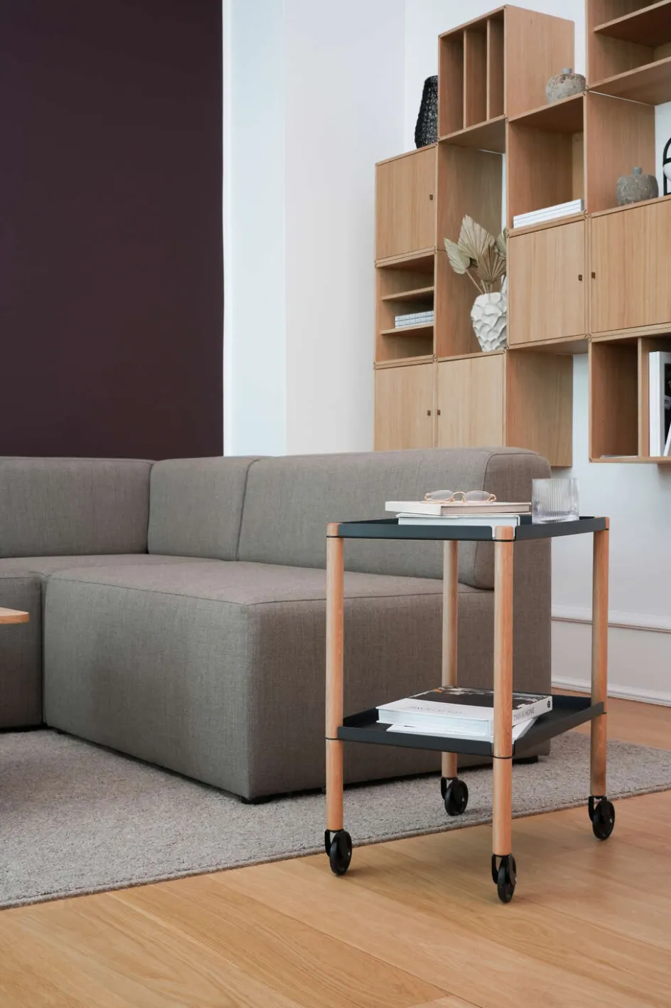 Online Andersen Furniture Connect Rullebord H63 cm, Sort/Olieret Eg