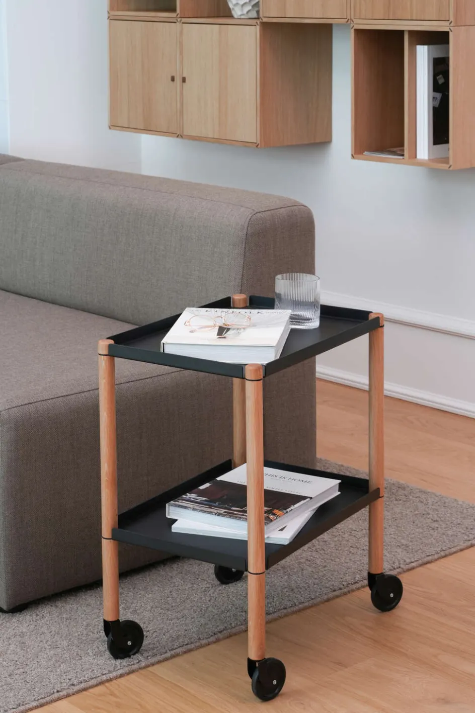 Online Andersen Furniture Connect Rullebord H63 cm, Sort/Olieret Eg