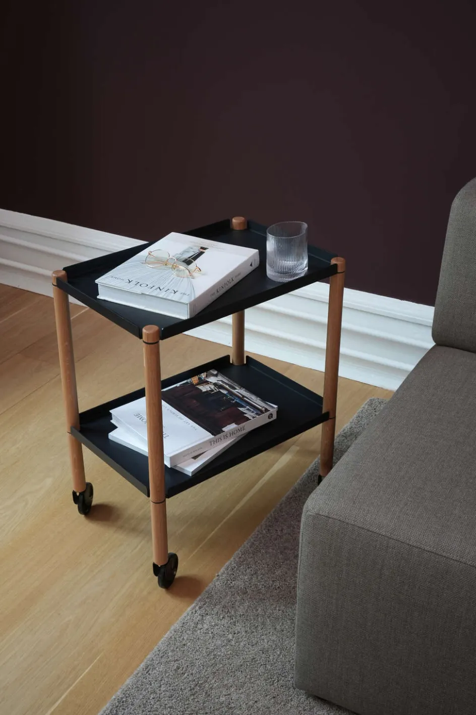Online Andersen Furniture Connect Rullebord H63 cm, Sort/Olieret Eg