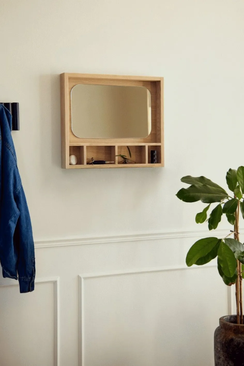 Outlet Andersen Furniture Glance Spejl m. Hylde 45x52 cm, Eg