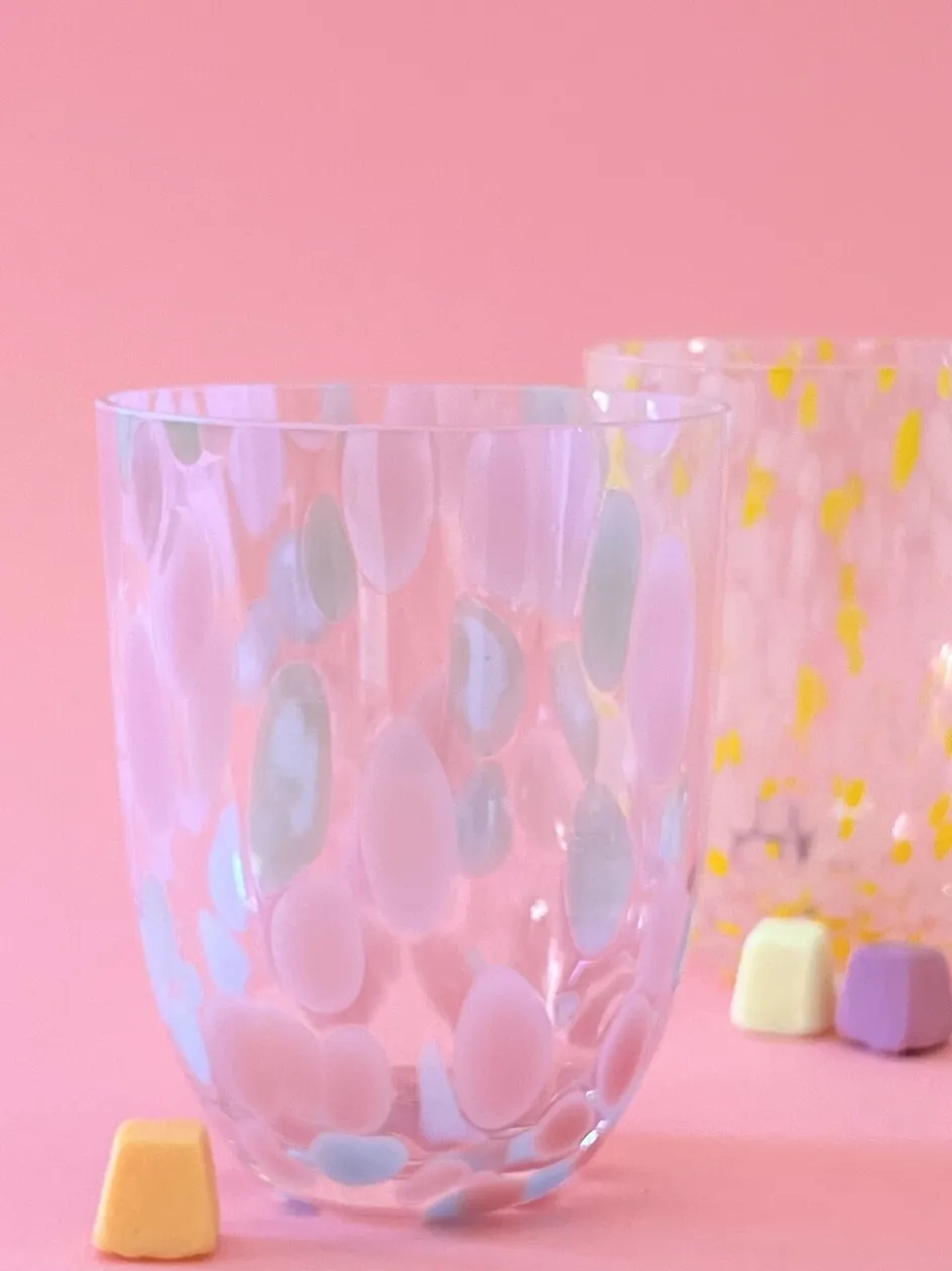 Clearance Anna von Lipa Big Confetti Tumbler Drikkeglas 25 cl, Rosa/Light Blue