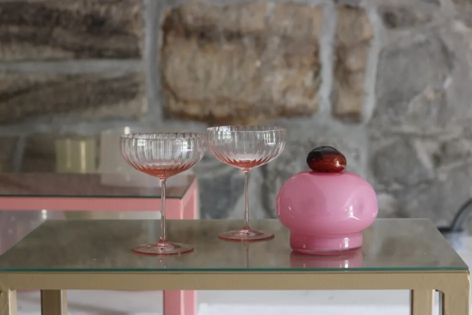 Hot Anna von Lipa Lyon Champagneskål 2 stk. 21 cl, Rosa