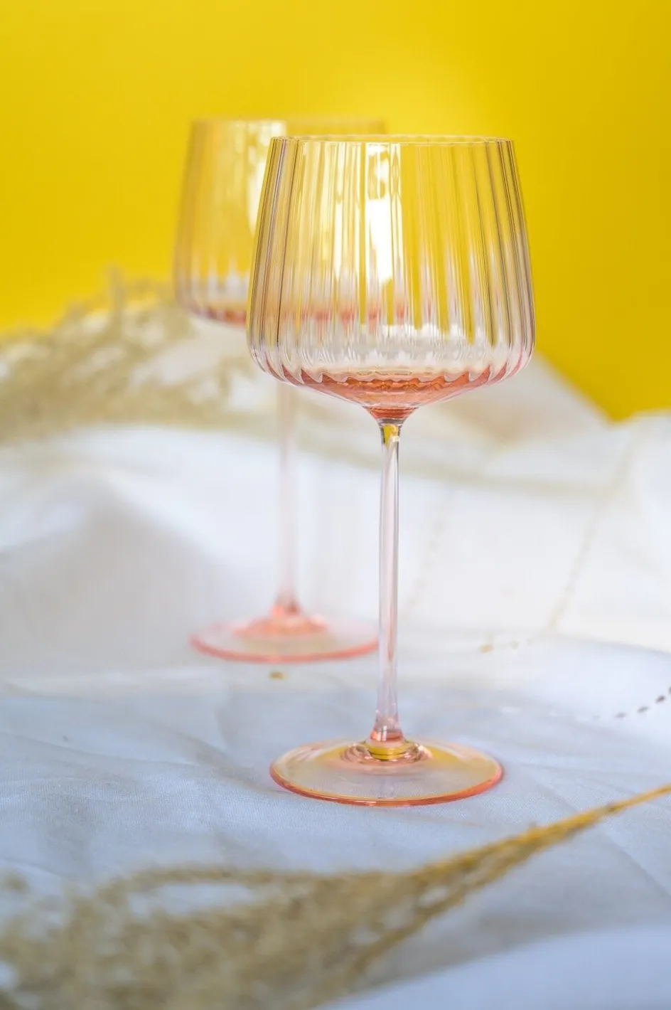 Clearance Anna von Lipa Ripple Hvidvinsglas 2 stk. 23 cl, Rosa