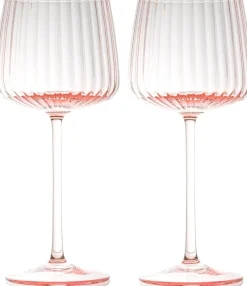 Clearance Anna von Lipa Ripple Hvidvinsglas 2 stk. 23 cl, Rosa
