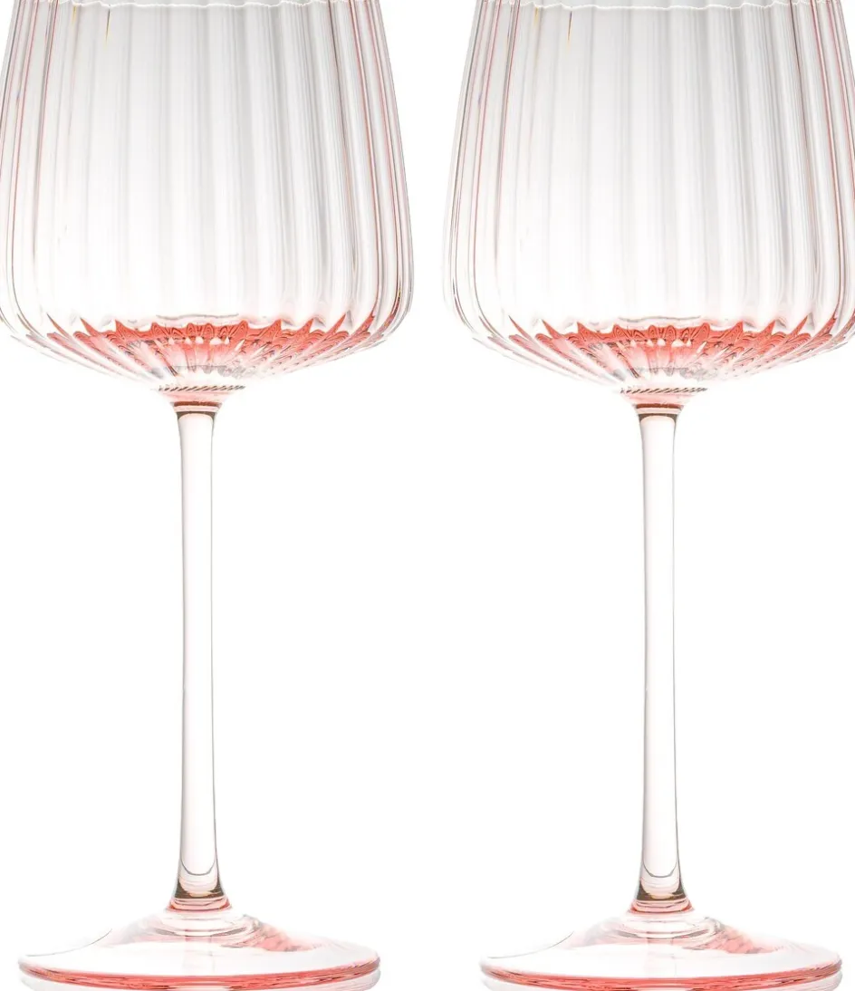Clearance Anna von Lipa Ripple Hvidvinsglas 2 stk. 23 cl, Rosa