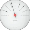 New Arne Jacobsen Bankers Vejrstation Hygrometer Ø12 cm, Hvid