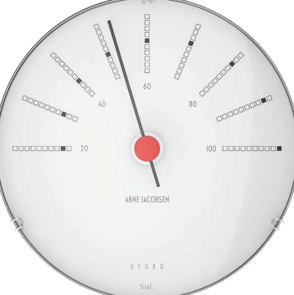 New Arne Jacobsen Bankers Vejrstation Hygrometer Ø12 cm, Hvid