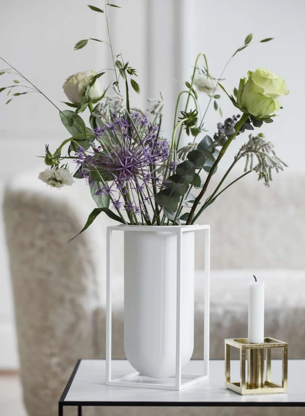 Best Kubus Lolo Vase H24 cm, Hvid Stue|Vaser