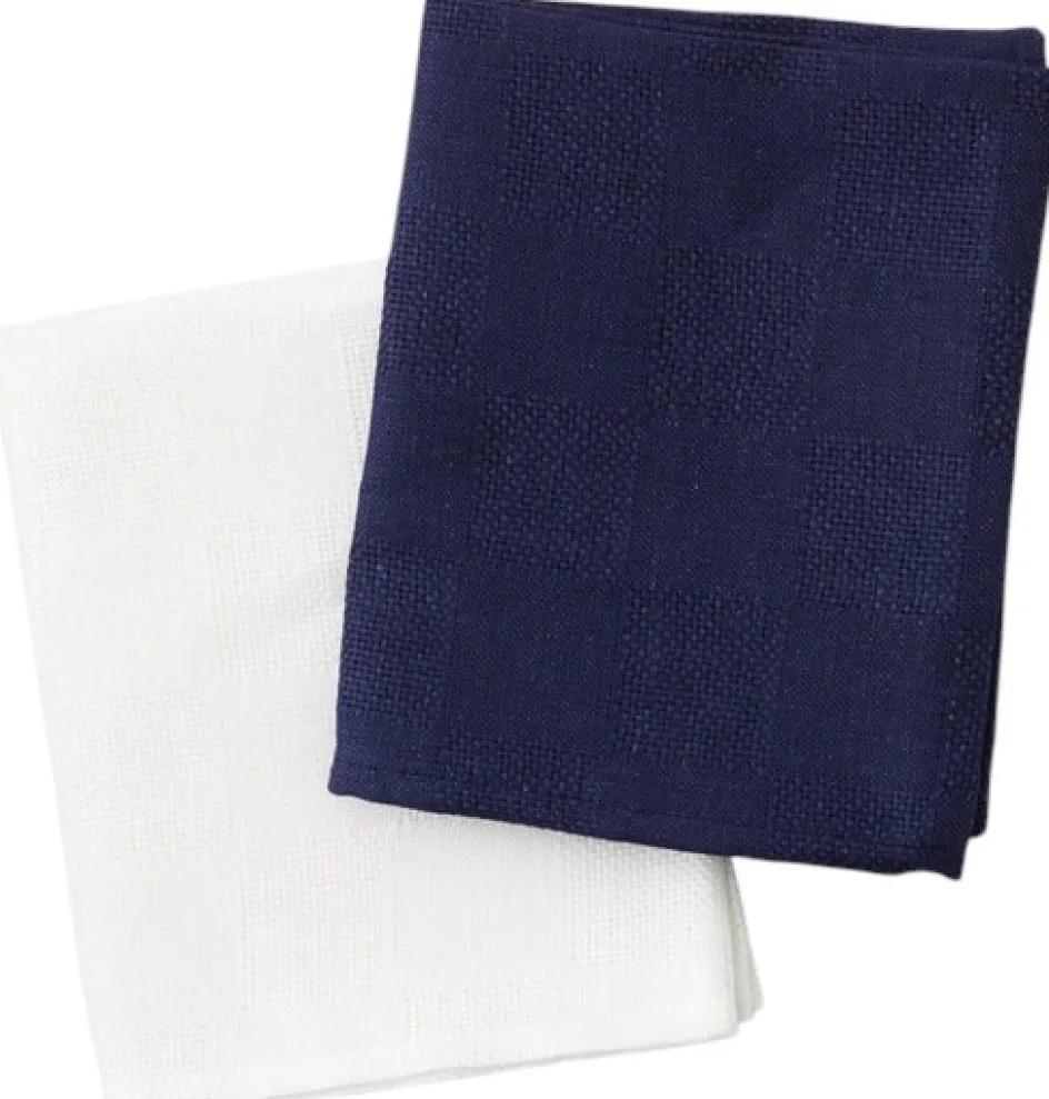 Best Audo Copenhagen Papilio Viskestykke 2 stk. 64x40 cm, Indigo/White