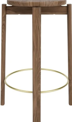 New Passage Barstol H75 cm, Valnød/Messing Stole