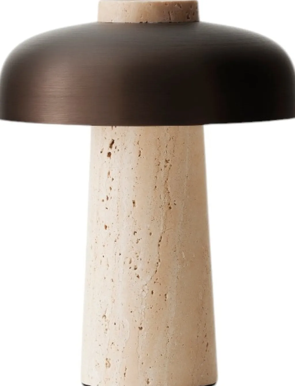 Clearance Reverse Trådløs Bordlampe H24,5 cm , Beige/Bruneret Messing Bordlamper|Trådløse Lamper