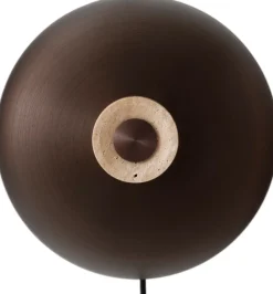 Clearance Reverse Væglampe m. Ledning Ø24 cm, Beige/Bruneret Messing Væglamper