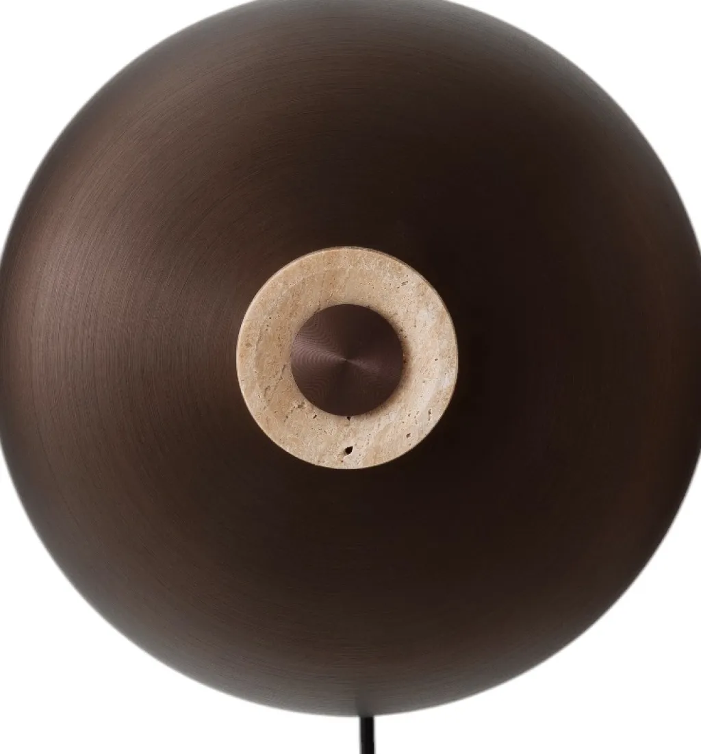 Clearance Reverse Væglampe m. Ledning Ø24 cm, Beige/Bruneret Messing Væglamper