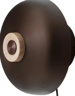 Clearance Reverse Væglampe m. Ledning Ø24 cm, Beige/Bruneret Messing Væglamper
