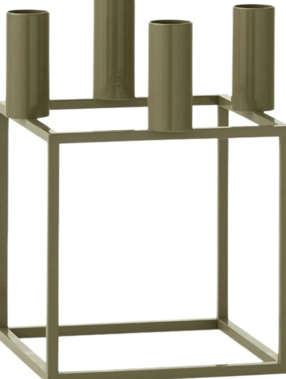 Outlet Audo Copenhagen Kubus 4 Lysestage H20 cm, Oliven