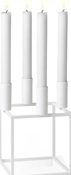 Hot Audo Copenhagen Kubus 4 Lysestage H20 cm, Hvid
