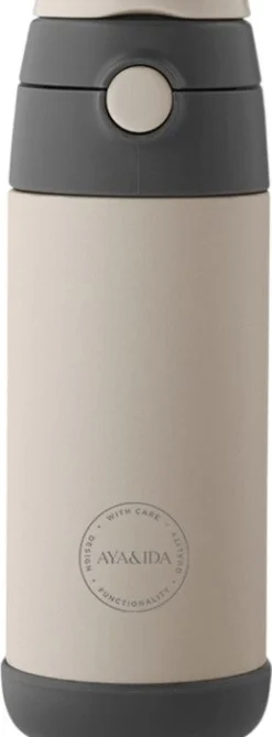 Best AYA&IDA Kids Drikkeflaske m. Sugerør 350 ml, Cream Beige
