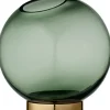 Discount AYTM GLOBE Vase m. Fod H17 cm, Forest/Guld