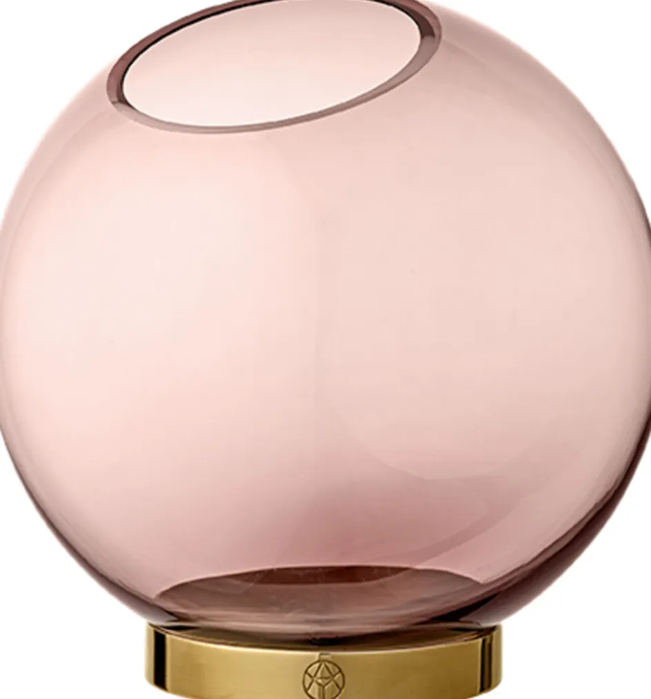 Online AYTM GLOBE Vase m. Fod H, Rosa/Guld