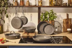 New Ballarini Salina Ceramic Wok 30 cm, Stone Grey