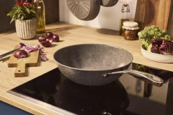 New Ballarini Salina Ceramic Wok 30 cm, Stone Grey