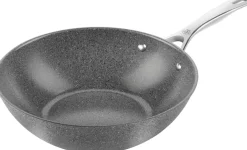 New Ballarini Salina Ceramic Wok 30 cm, Stone Grey