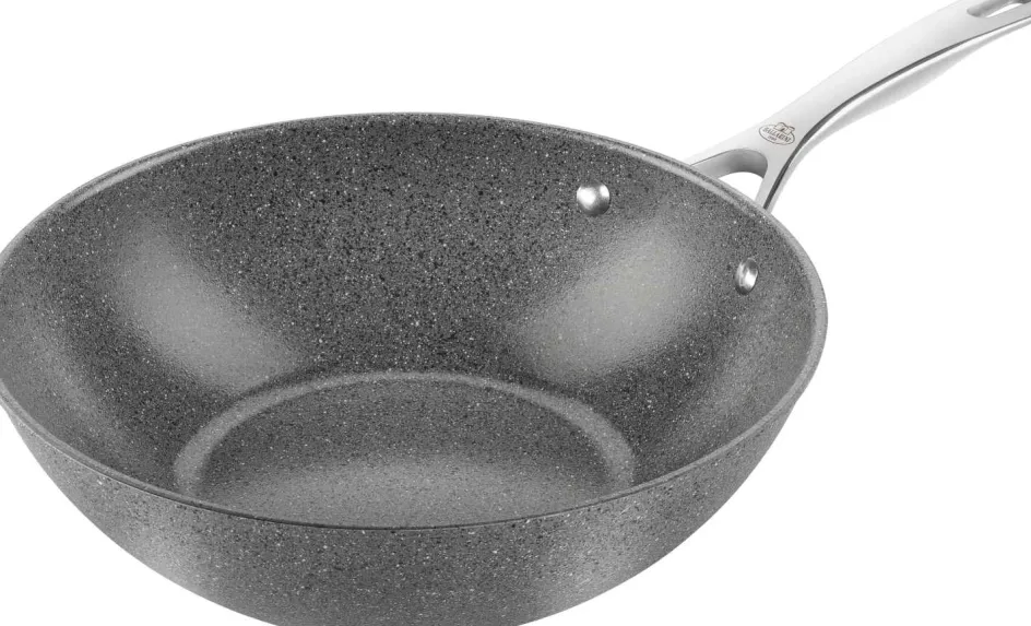 New Ballarini Salina Ceramic Wok 30 cm, Stone Grey
