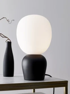 Clearance Belid Buddy Bordlampe H33,5 cm, Sortstruktur/Opal