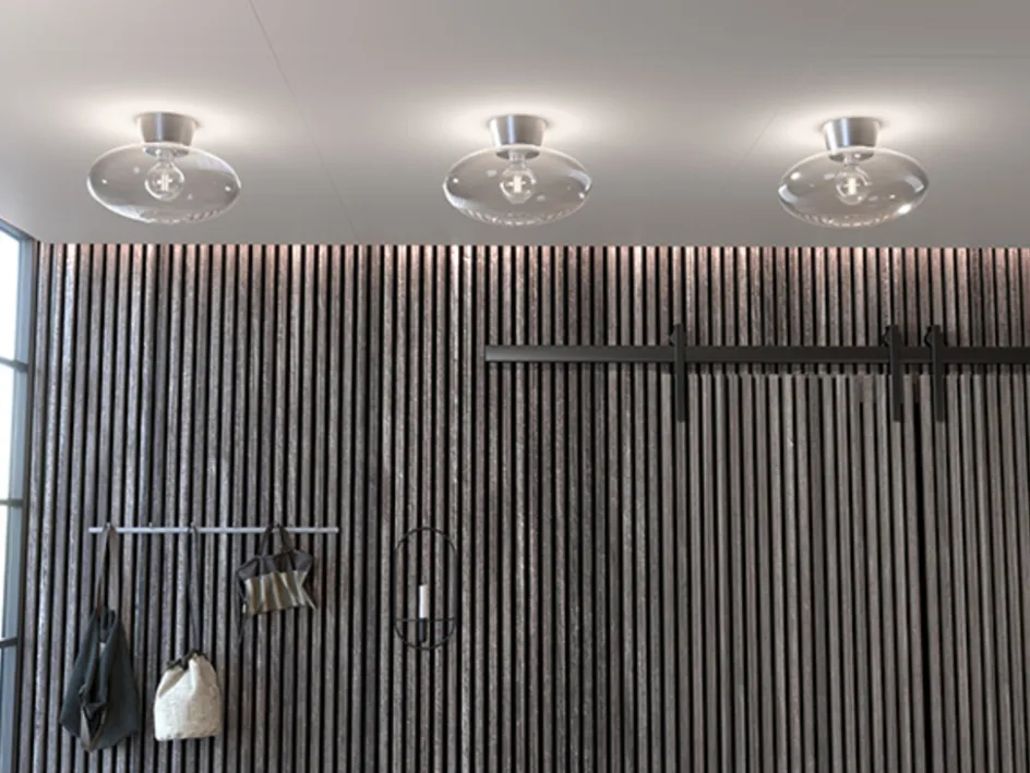 Belid Bullo Plafond ?27 cm, Aluminium/Klar Glas