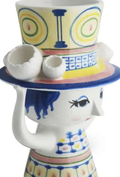 Discount Bjørn Wiinblad Lady With Hat Vase H20,5 cm, Blå