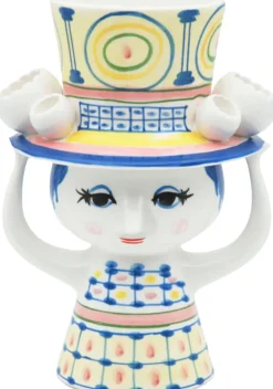 Discount Bjørn Wiinblad Lady With Hat Vase H20,5 cm, Blå