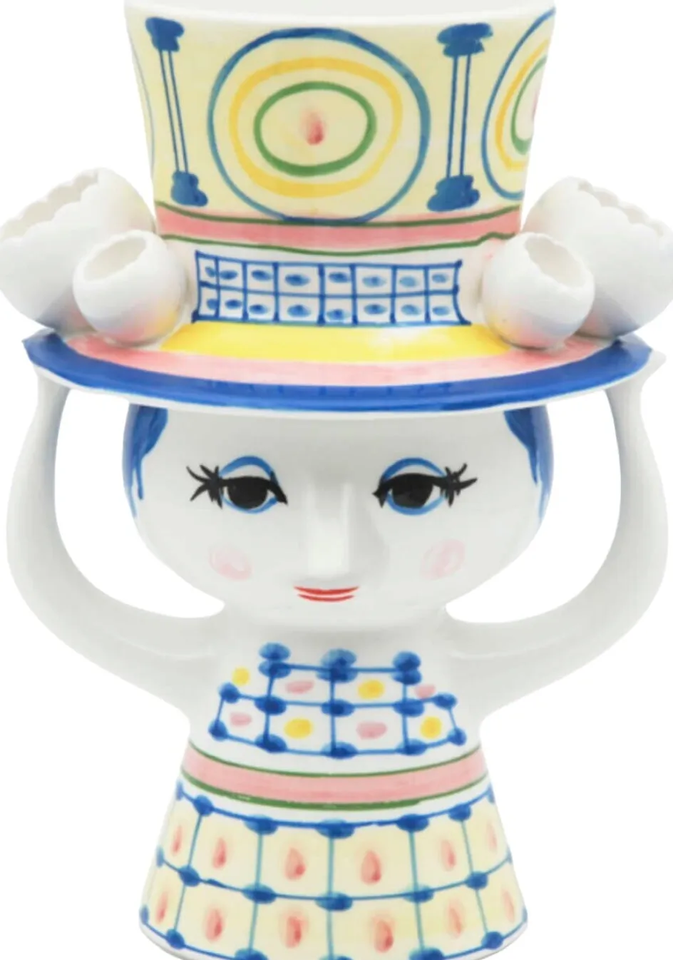 Discount Bjørn Wiinblad Lady With Hat Vase H20,5 cm, Blå