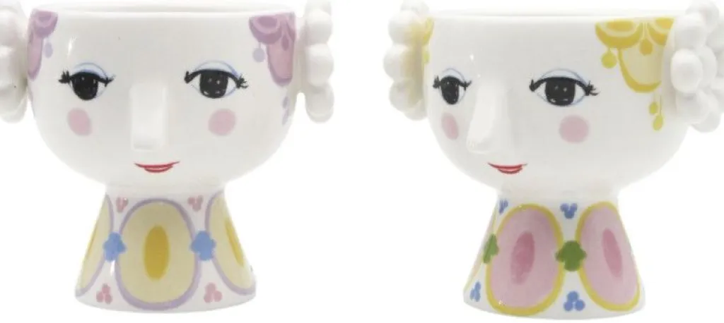 Online Eva Fyrfadsstage 2 stk. H6 cm, Gul/Lavendel Fyrfadsstager