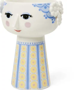 Sale Bjørn Wiinblad Eva Vase H18,5 cm, Blå/Gul