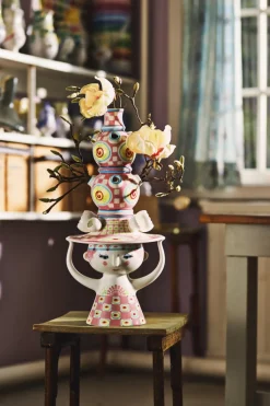 Clearance Lady With Hat Vase H50 cm, Pink Stue|Vaser