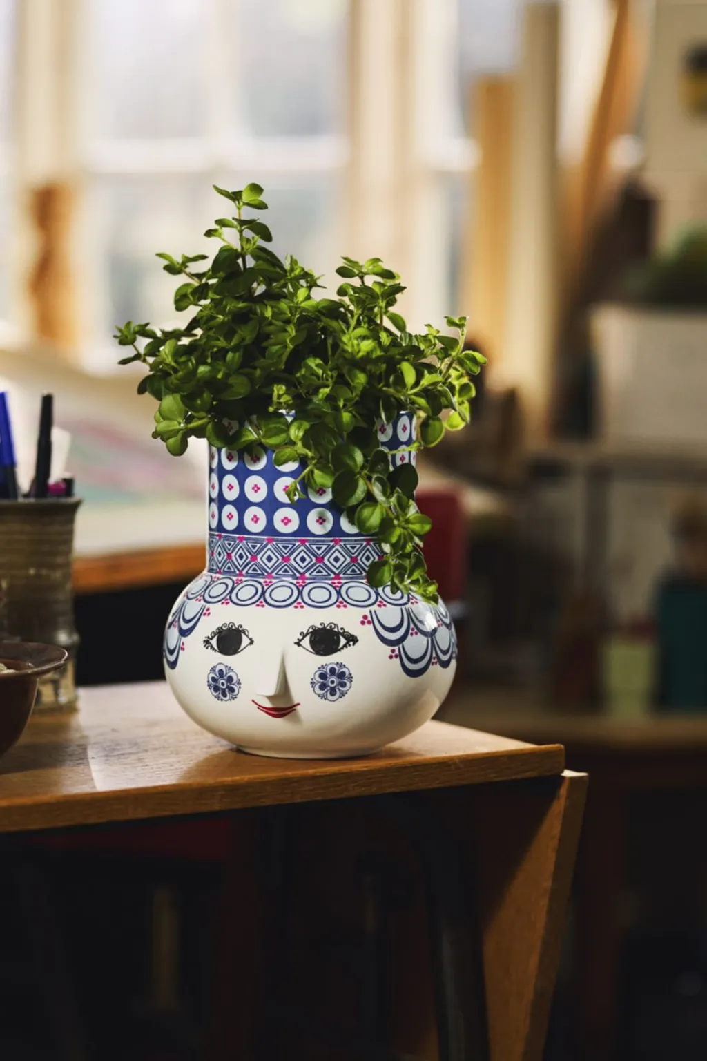 Bjørn Wiinblad Stue|Vaser > Olga Vase H20 cm, Blå