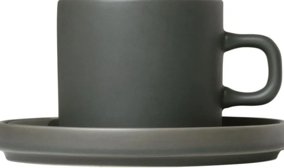 Discount Blomus PILAR Kaffekop m. Underkop 2 stk 20 cl, Agave Green