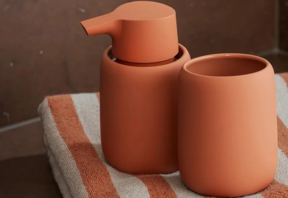 Best Blomus SONO Tandbørstekrus H10 cm, Amber Brown