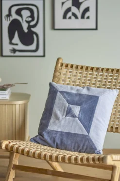 Outlet Aban Pude 45x45 cm, Blå Soveværelse|Puder Og Betræk