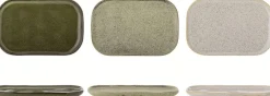 Best Bloomingville Addison Tallerken 3 stk. 22,5x14,5 cm, Grøn