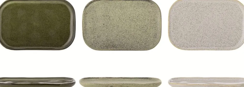 Best Bloomingville Addison Tallerken 3 stk. 22,5x14,5 cm, Grøn