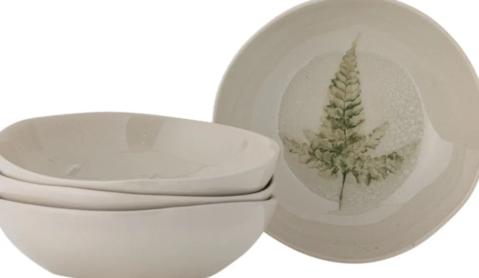 Bloomingville Bea Dyb Tallerken 4 stk. Ø21 cm, Natur