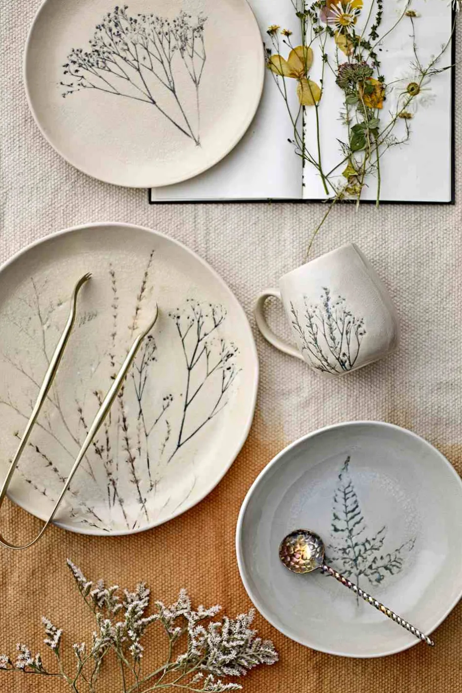 Bloomingville Bea Dyb Tallerken 4 stk. Ø21 cm, Natur