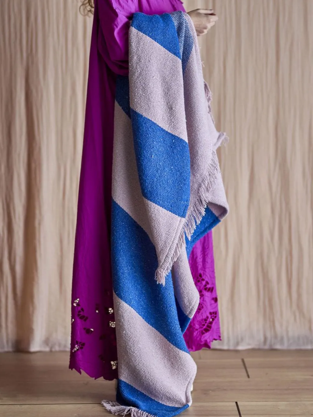 Bloomingville Plaider Og Tæpper > Cadeo Plaid 130x160 cm, Blå