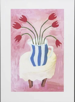 Bloomingville Florentina Illustration m. Ramme 72x52 cm, Sort