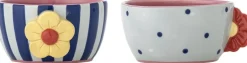 New Bloomingville Haisy Skål 2 stk. Ø12 cm, Hvid/Blå