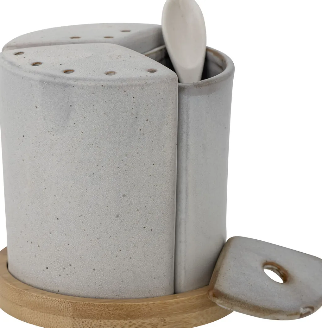 Bloomingville Salt Og Peber|Salt Og Peber > Josefine Salt og Peber m. Bakke H11 cm, Grå